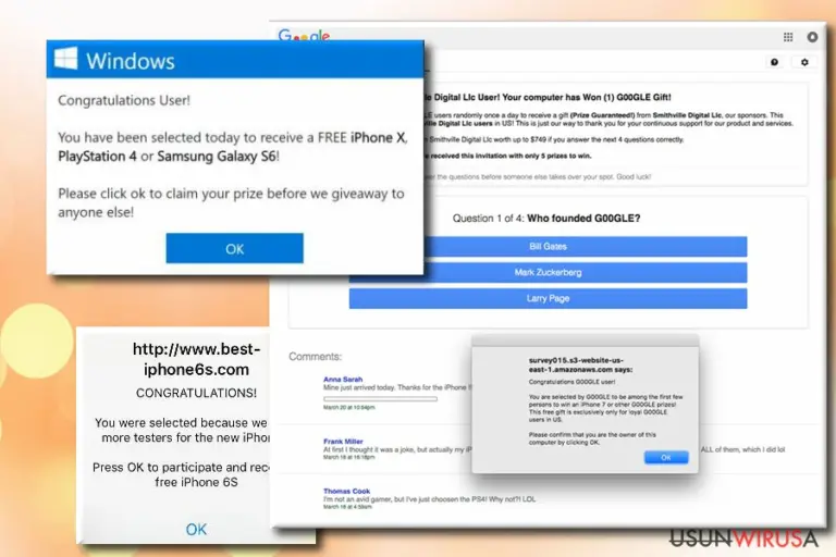 You Have Won A Google Gift fake alert