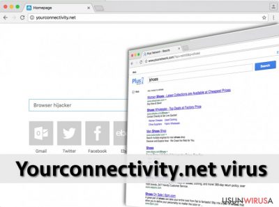 Działanie wirusa Yourconnectivity.net w przeglądarce